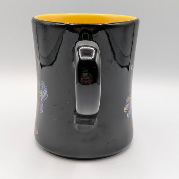 Disney Store Black Minnie Mouse Psychedelic Mug - Yellow Interior, 4.5" Tall - Picture 2 of 6